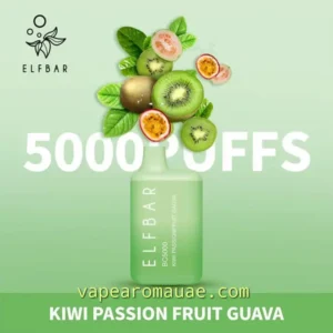 Elf Bar Vape Pod 5000 Puffs Kiwi Passion Fruit Guava- Disposable