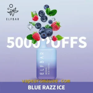 Elf Bar Disposable Vape Pod 5000 Puffs Blue Razz Ice- Dubai UAE
