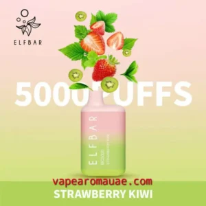 Strawberry Kiwi Elf Bar 5000 Puffs Disposable Pod- Vape Aroma UAE