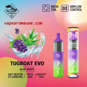 Tugboat 4500 Puffs Disposable vape Aloe Grape- Vape Aroma UAE