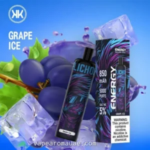 KK Energy Disposable Vape 5000 Puffs Grape ice Pod- Vape Aroma UAE