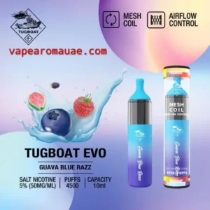 Tugboat Evo 4500 Puffs Pod Guava Blue Razz Disposable Vape