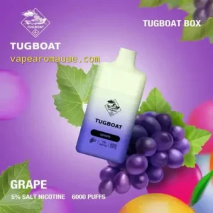 Tugboat Box 6000 Puffs Disposable vape Grape Kit- Buy all flavors