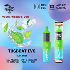 Tugboat 4500 Puffs Vape Kit Cool Mint- Disposable Pod | Dubai