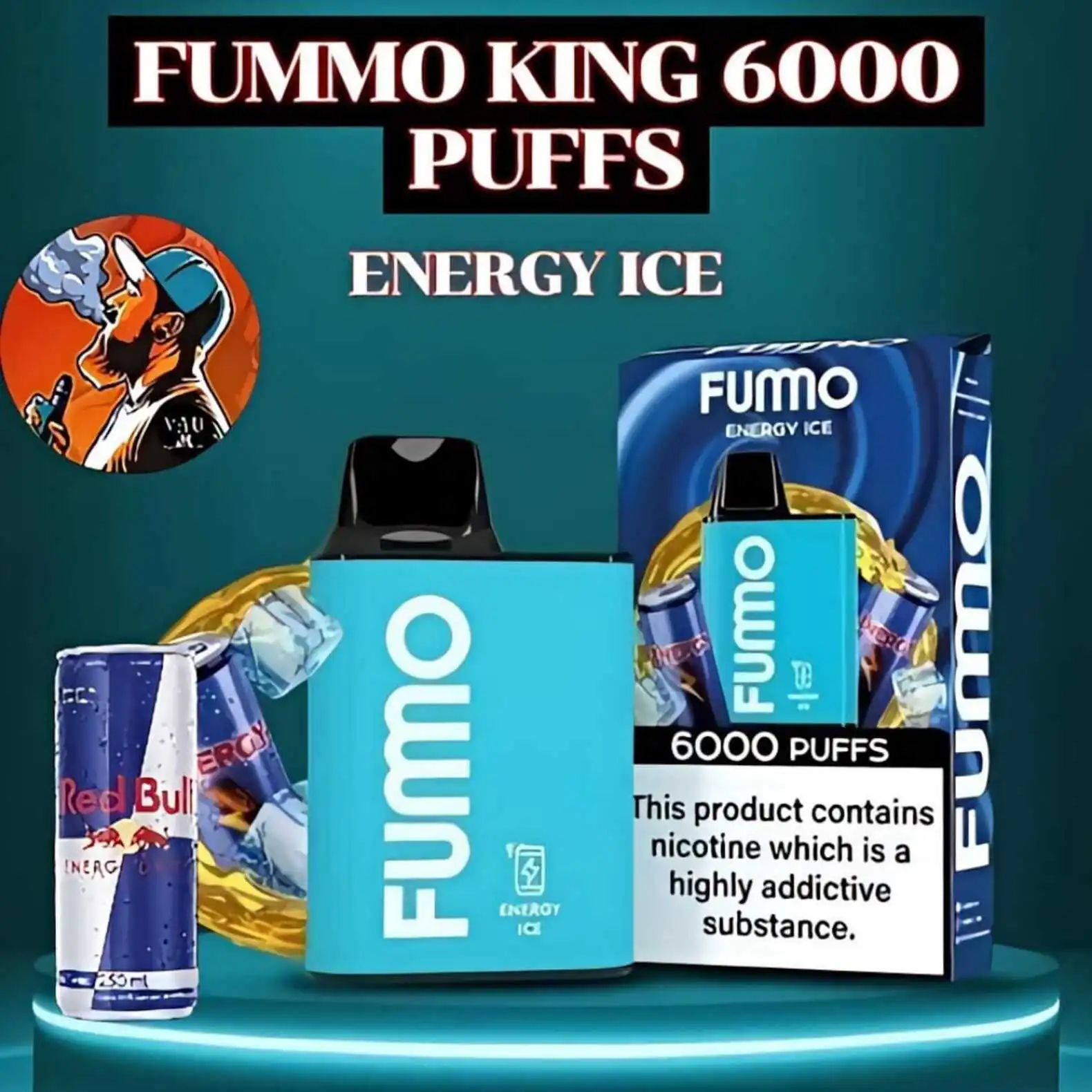 Fumo King 6000 Puffs Energy Ice Disposable Vape 20mg Dubai