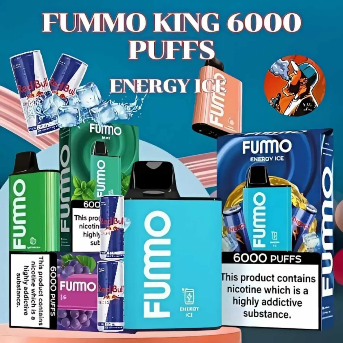 Fumo King 6000 Puffs Energy Ice Disposable Vape 20mg Dubai