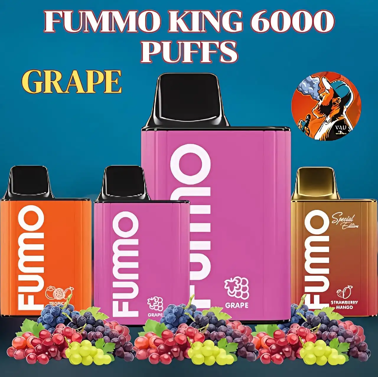 Fumo King 6000 Puffs Grape Flavor Disposable Vape - FUMMO