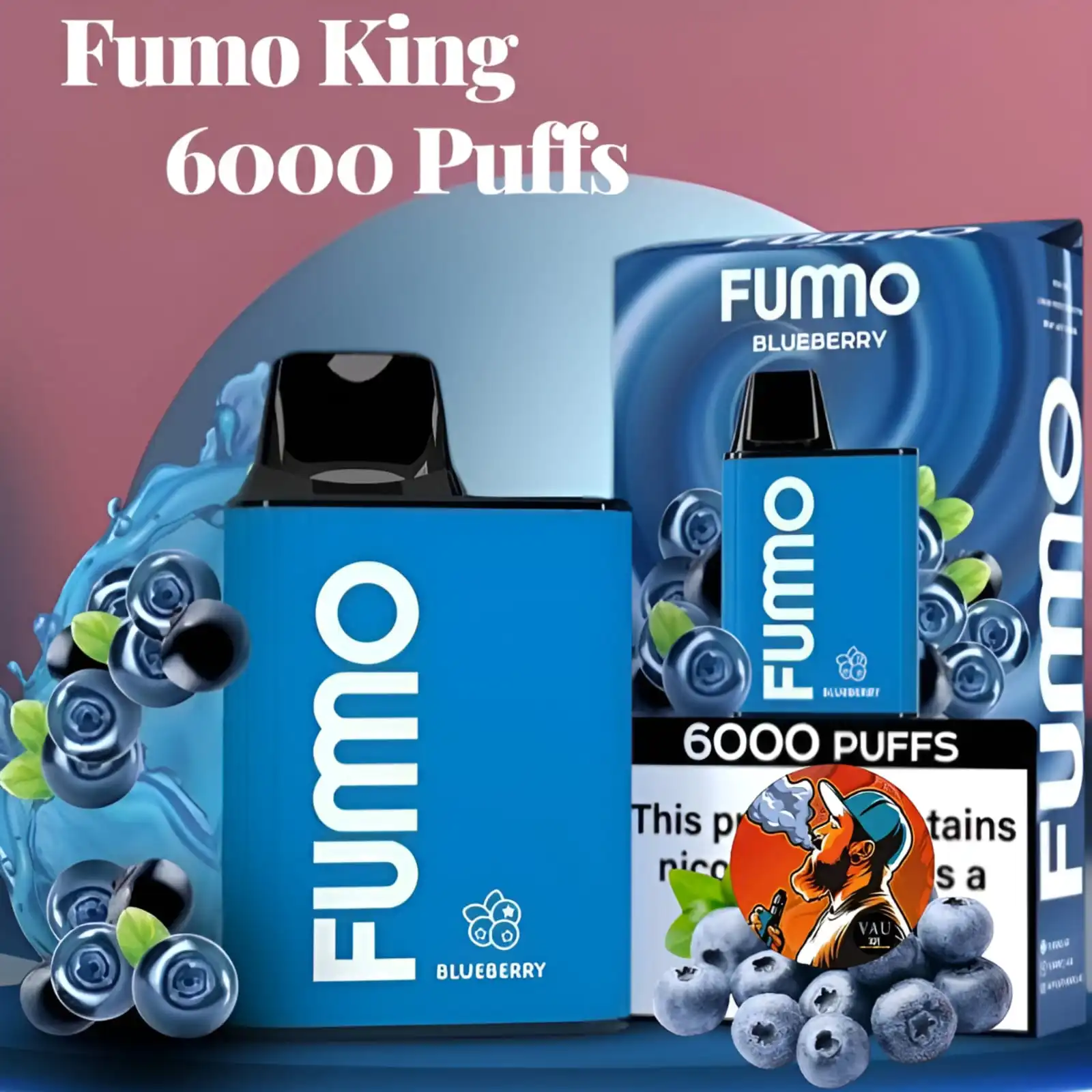 Fumo King Blueberry 6000 Puffs 2% Vape Kit - Fummo Dubai
