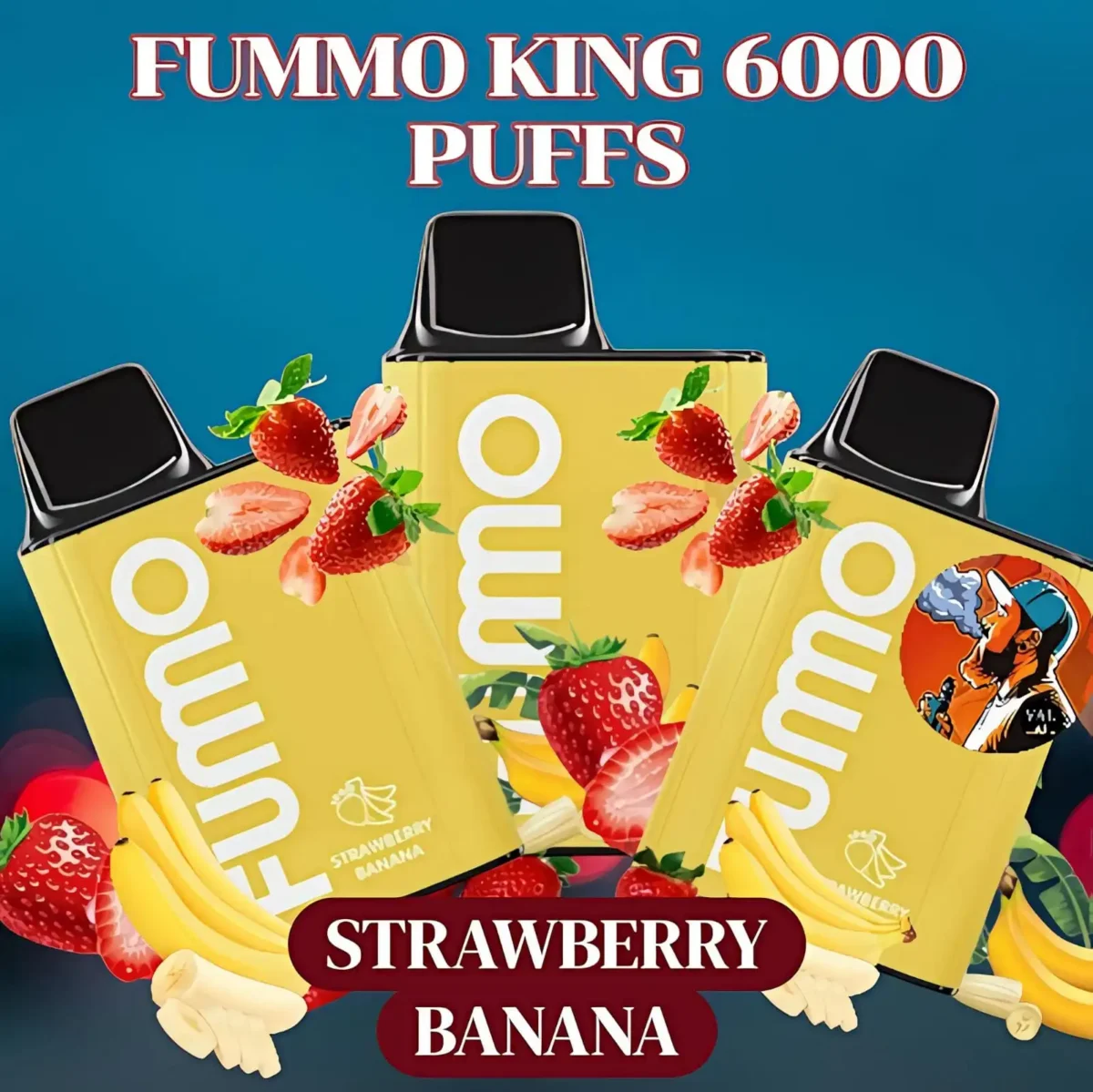 FUMO KING Disposable Vape 6000 Puffs Strawberry Banana