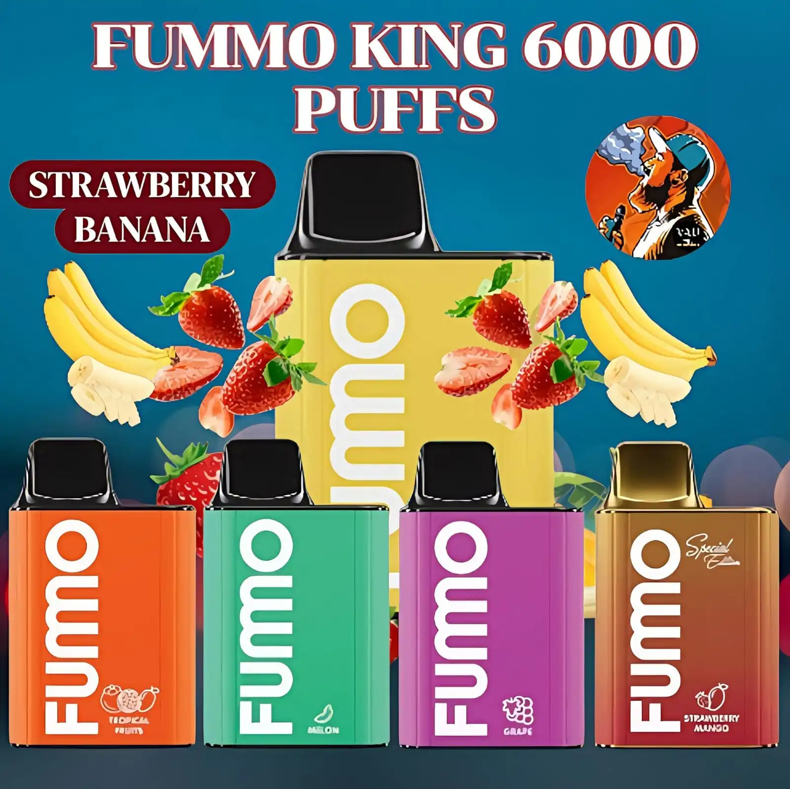 FUMO KING Disposable Vape 6000 Puffs Strawberry Banana