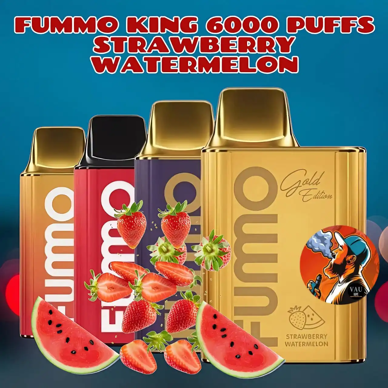 Fumo King Strawberry Watermelon 6000 Puffs Disposable Vape - Fummo