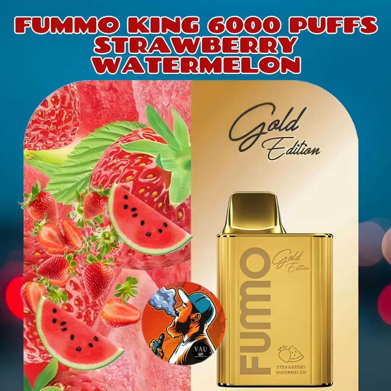 Fumo King Strawberry Watermelon 6000 Puffs Disposable Vape - Fummo