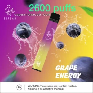 ELF BAR Best Flavor 2600 Puffs Disposable Vape Grape Energy Kit