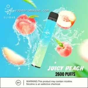 2600 Puffs Elf Bar Disposable Vape Device Juicy Peach Pod 20mg