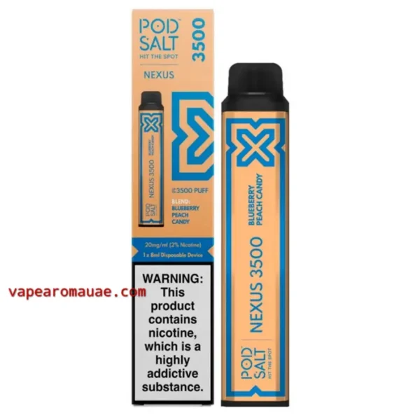 PODSALT 3500 Puffs Kit Blueberry Peach Candy Disposable Vape