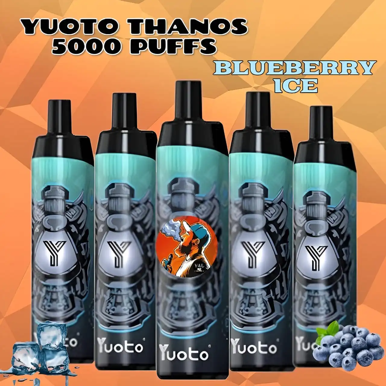 Yuoto Thanos 5000 Puffs Blueberry Ice 50MG Vape Kit - Dubai