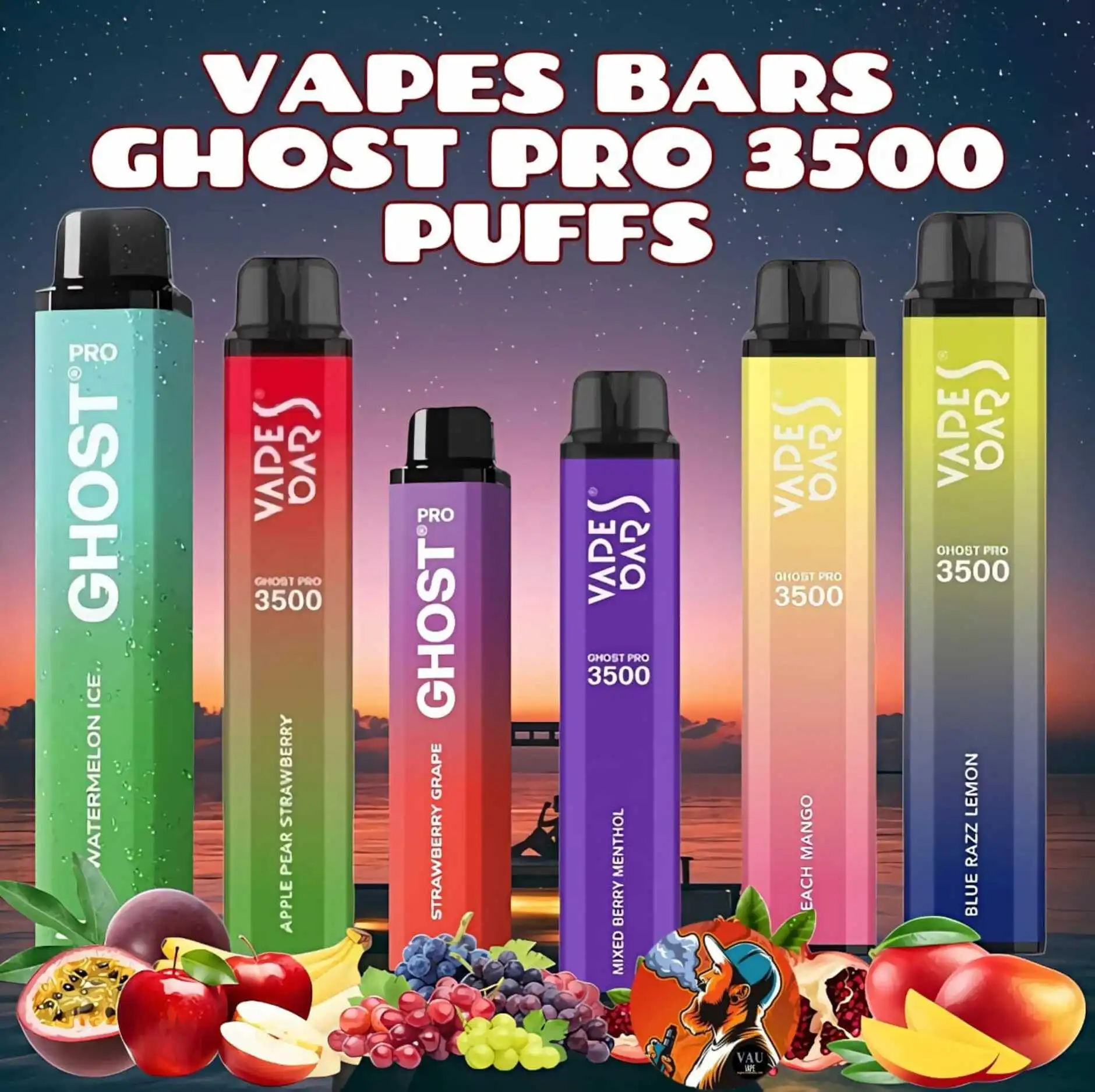 Ghost Pro 3500 Puffs Disposable Vape 20mg 2% – Zero Nicotine 0% Dubai UAE