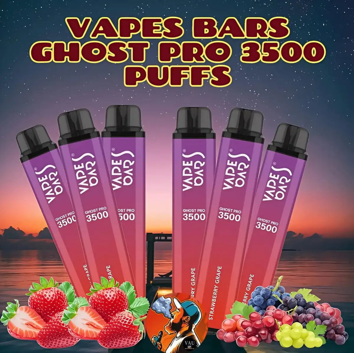 Ghost Pro 3500 Puffs Disposable Vape Strawberry Grape - Dubai UAE