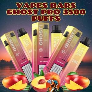 Ghost Pro Peach Mango 3500 Puffs Disposable Vape Pod 20mg kit Dubai UAE