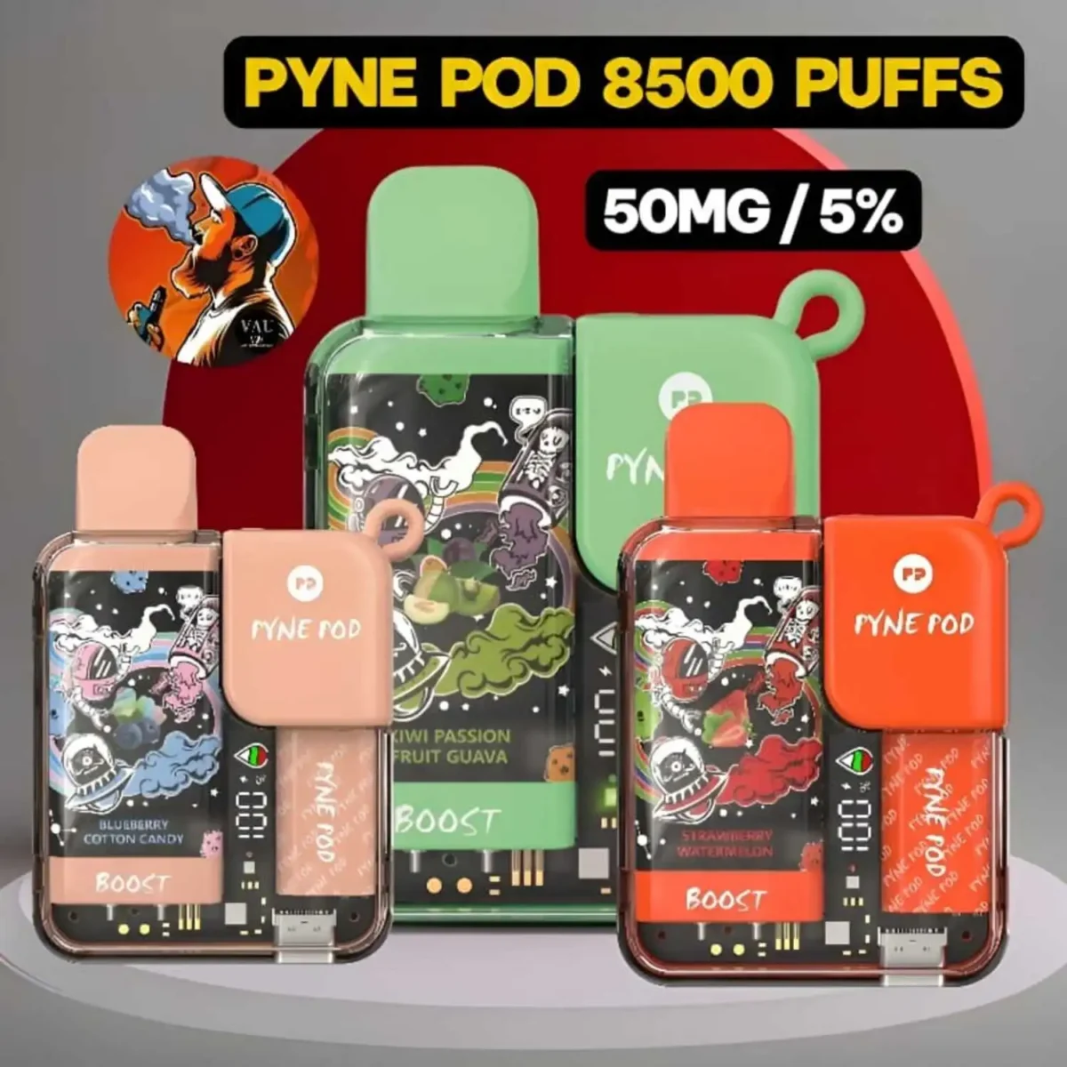 Pyne Pod 8500 Puffs Disposable Vape 50MG in Dubai - Boost