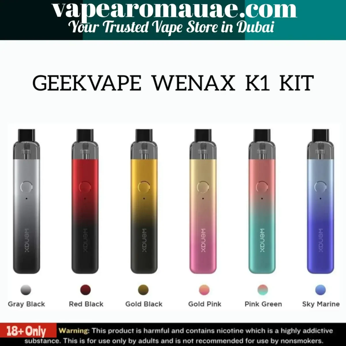 Elegant Geekvape Wenax K1 Kit 600mAh 16W Pod System- Dubai