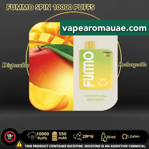 New Fumo Spin 10000 Puffs Disposable Vape in Dubai- FUMMO