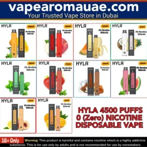 Hyla 0 Nicotine 4500 Puffs Disposable Vape in Dubai UAE- 0mg