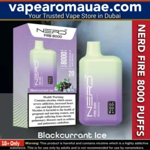 Blackcurrant Ice Nerd Fire 8000 Puffs Disposable Vape in Dubai
