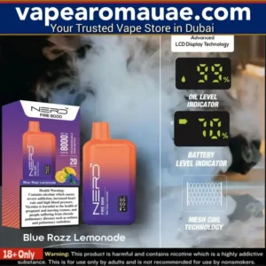 Blue Razz Lemonade Nerd Fire 8000 Puffs Disposable vape- Dubai