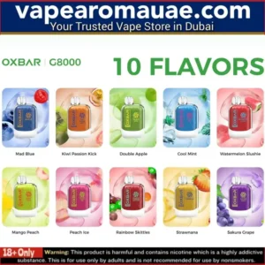 New OXBAR G8000 Disposable Vape Kit in Dubai UAE- 8000 puffs