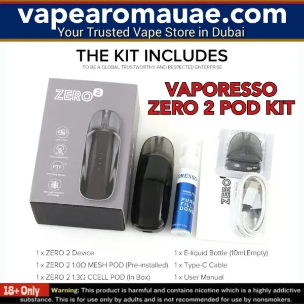 VAPORESSO ZERO 2 Pod System Kit 800mAh 3ml in Dubai UAE