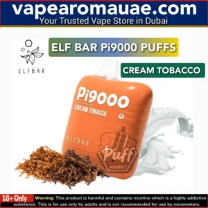 Elf Bar Cream Tobacco Pi9000 Puffs Disposable Vape Kit in Dubai