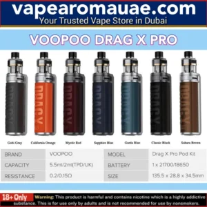 Voopoo Drag X Pro 100w Kit in Dubai | Vape Aroma UAE