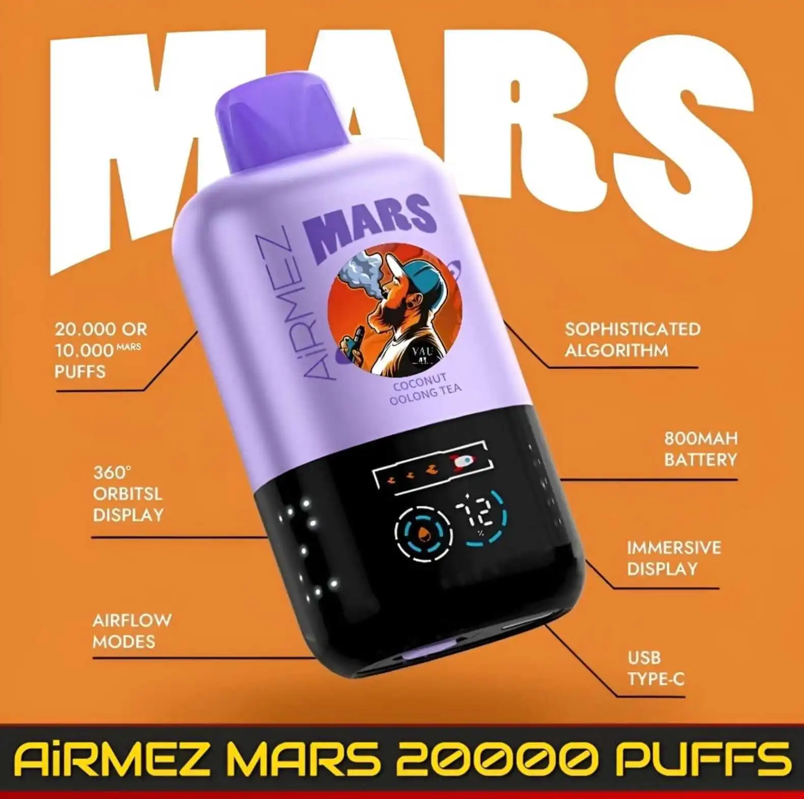 BEST AiRMEZ MARS 20000 PUFFS Disposable Vape in Dubai
