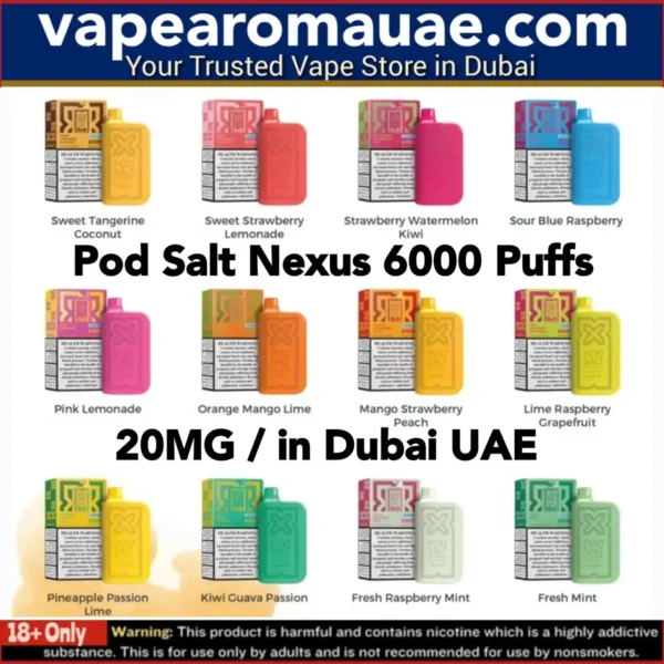 New Pod Salt Nexus 6000 Puffs Disposable Vape 20mg- Dubai