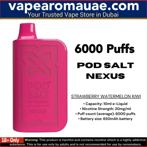 New Pod Salt Nexus 6000 Puffs Disposable Vape 20mg- Dubai