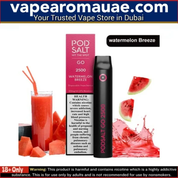 Pod Salt Go Watermelon Breeze 2500 Puffs Disposable Vape- Best