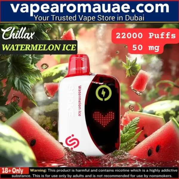 Chillax Shake Watermelon Ice 22000 Puffs Disposable Vape- UAE