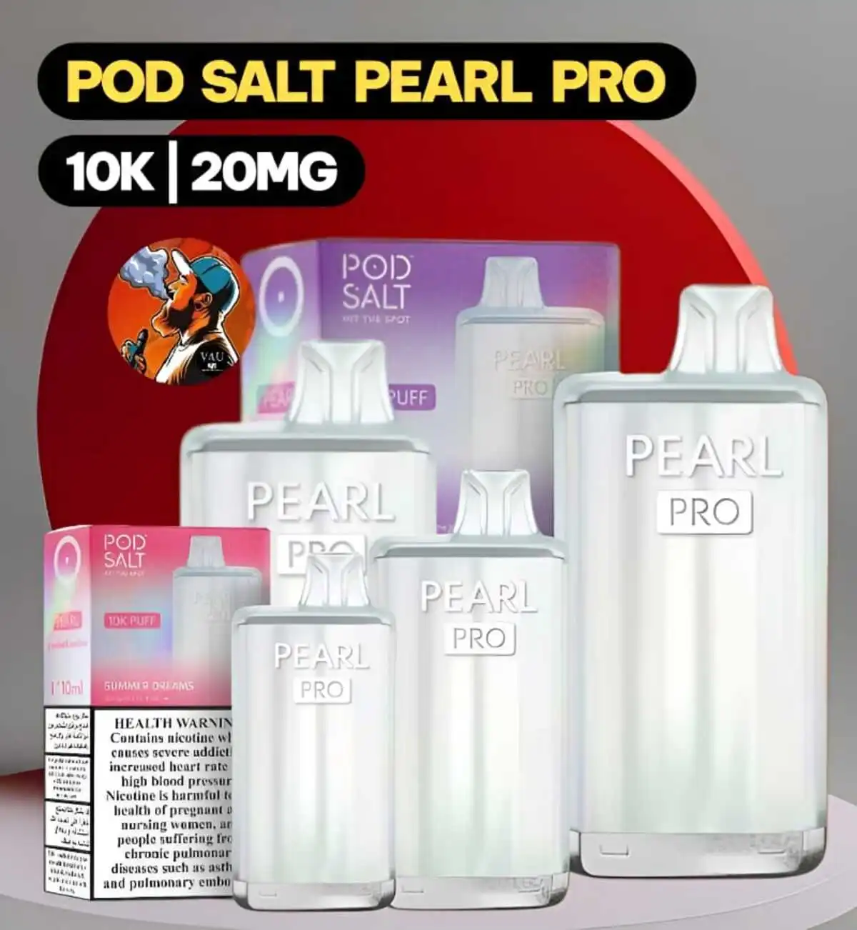 Pod Salt Pearl Pro 10000 Puffs 2% Nicotine Vape Kit - Dubai