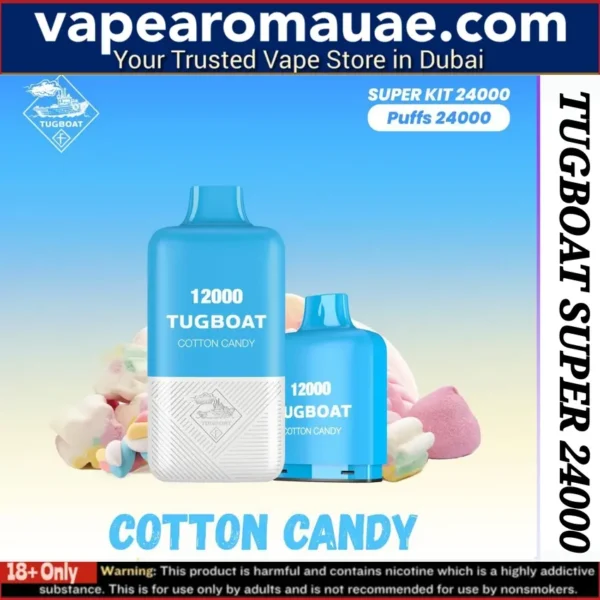 Tugboat Super Cotton Candy 24000 Puffs Disposable Vape UAE