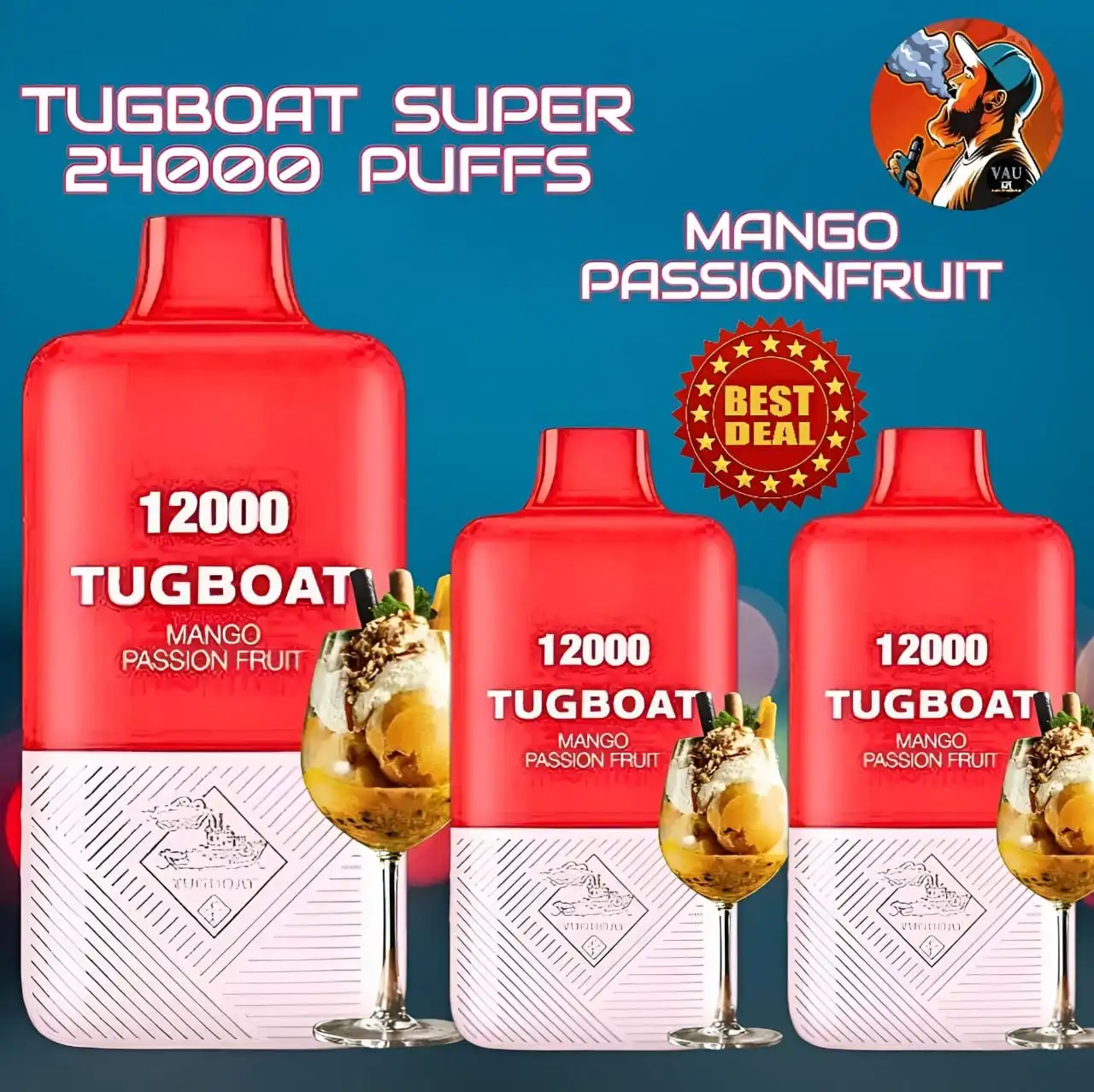 Tugboat Super Mango Passion Fruit 24000 Puffs - Dubai UAE