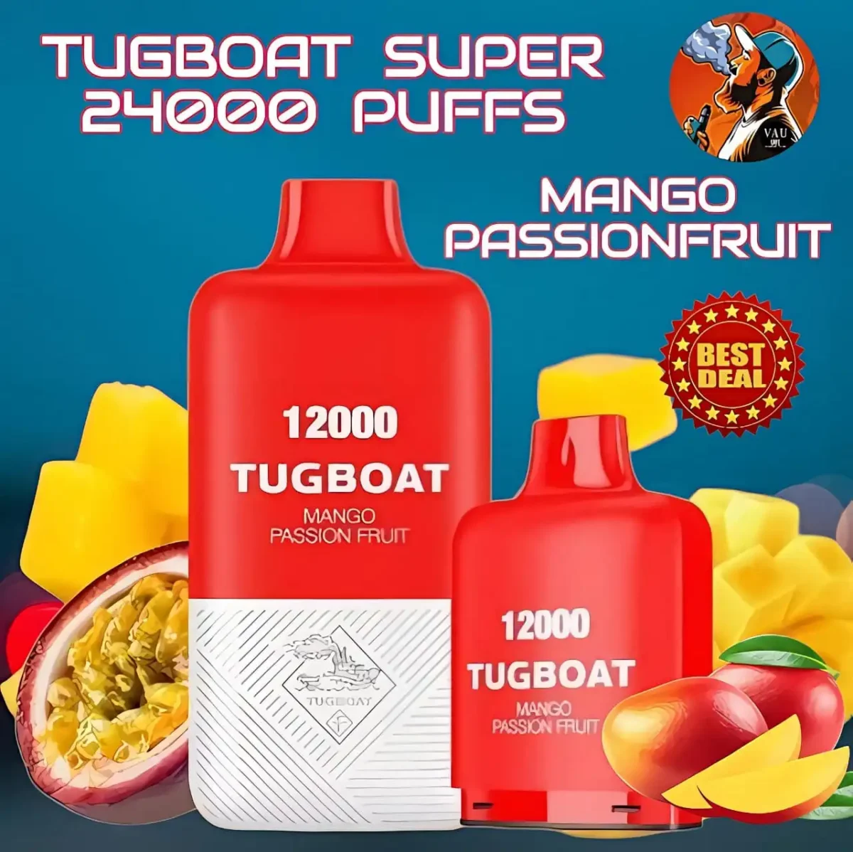 Tugboat Super Mango Passion Fruit 24000 Puffs - Dubai UAE