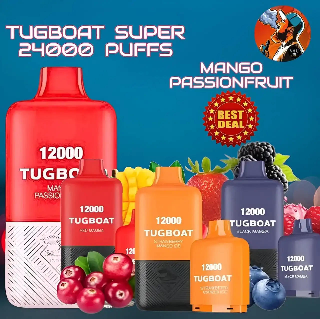 Tugboat Super Mango Passion Fruit 24000 Puffs - Dubai UAE