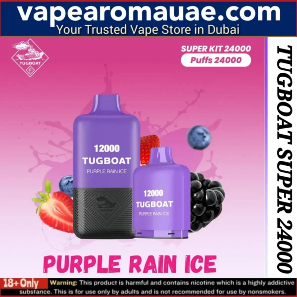 Best Tugboat Super Purple Rain Ice 24000 Puffs Disposable Vape