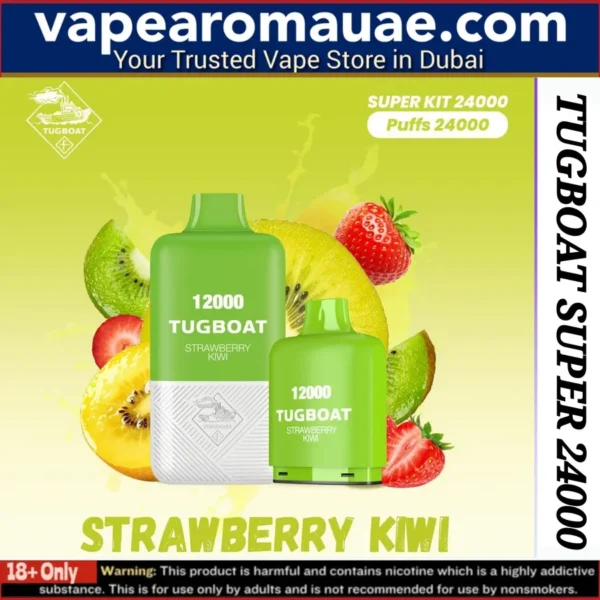 Tugboat Super Strawberry Kiwi 24000 Puffs Disposable Vape- UAE