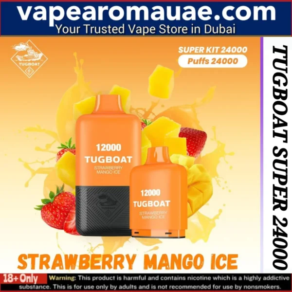 Tugboat Super Strawberry Mango Ice 24000 Puffs Disposable Vape