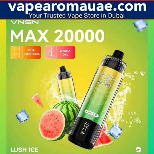 VNSN Max Lush Ice 20000 Puffs Shisha Disposable Vape- Dubai