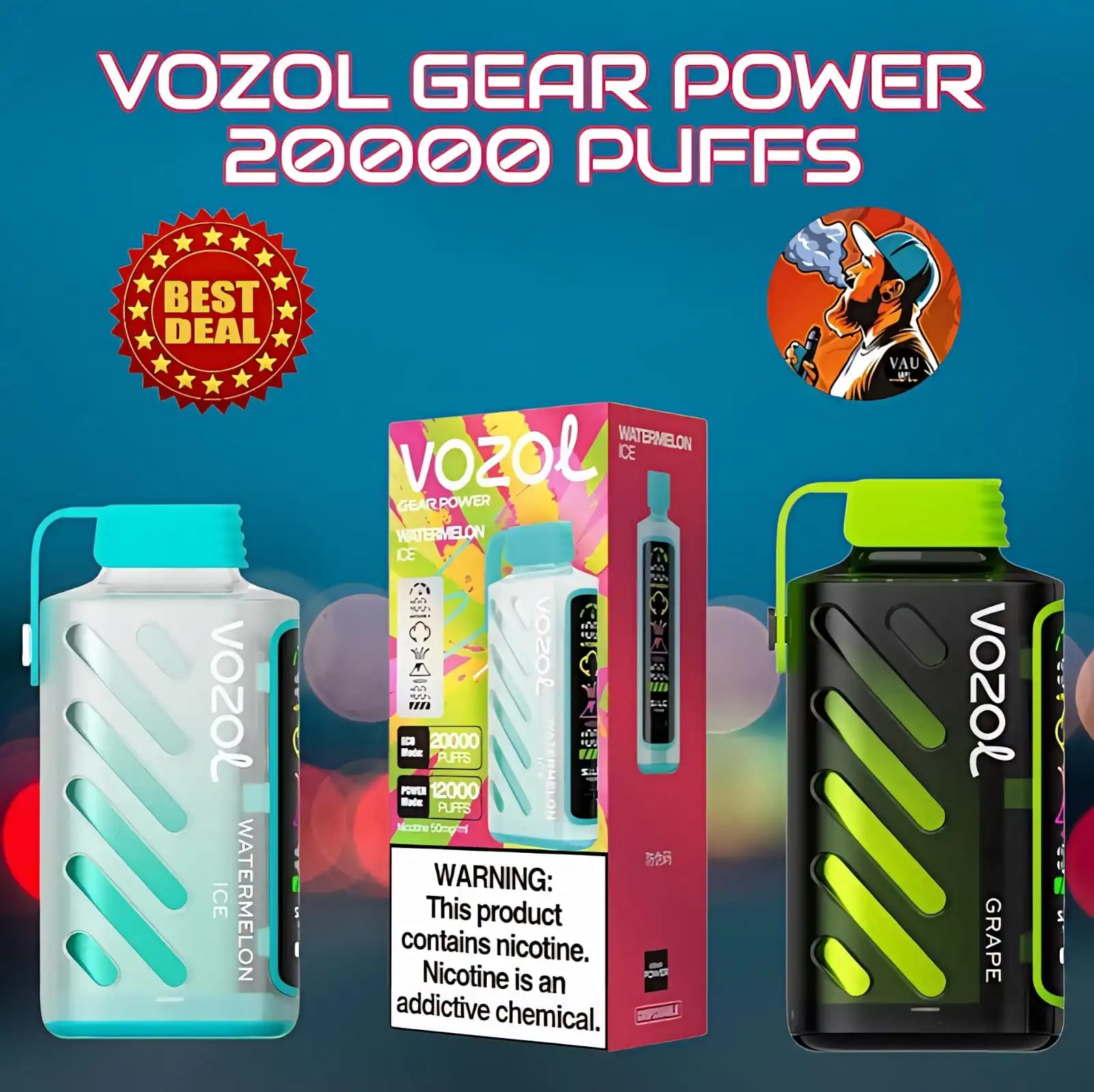 Best Vozol Gear Power 20000 Puffs Disposable Vape- Dubai UAE