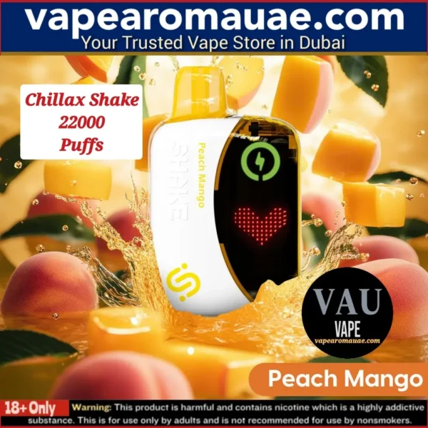 Chillax Shake Peach Mango 22000 Puffs Disposable Vape- 50MG