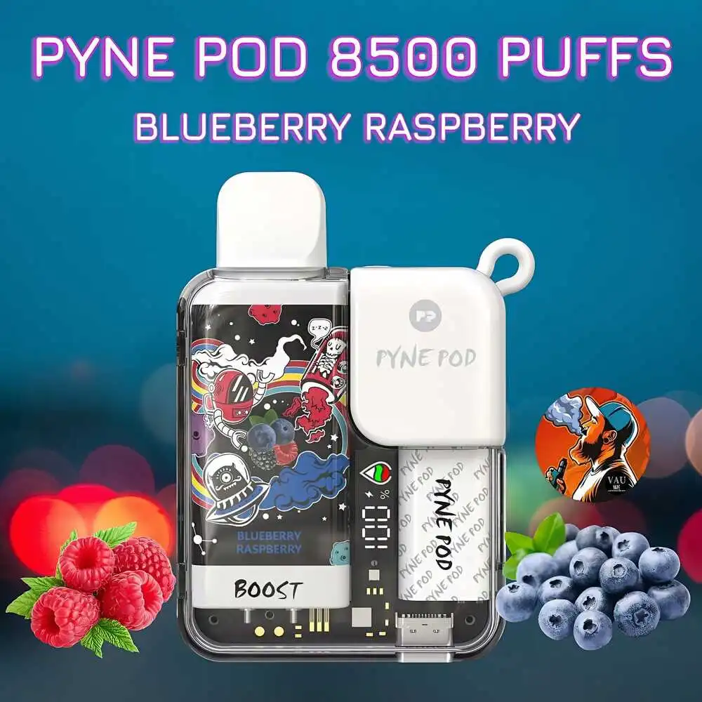 New Pyne Pod Blueberry Raspberry 8500 Puffs Disposable Vape